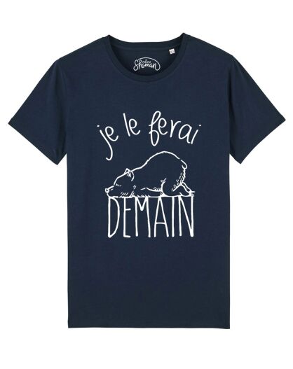 T-Shirt Je Le Ferai Demain  marine
